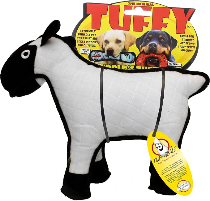 TUFFY® : 2 Pack Sheep Dog Toy: Ultra Durable Plush Toy with Multiple Layers & Reinforced Seams, Washable and Floats, Original Construction