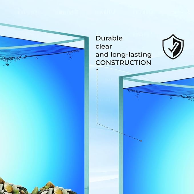 Skywin Betta Fish Tank - 1.71 Gallon, Acrylic Beta Fish Aquariums, Corner Fish Tank, Small Fish Tank for Real Life Fish, Clear Seamless Desktop Corner Aquarium for Small Fish, Shrimp & Plants Only