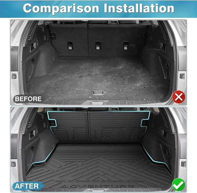 Mixsuper Cargo Liner for Subaru Outback 2020-2025, Cargo Mat Backrest Mat for Outback, All Weather Trunk Mat Backrest Mat TPE Back Seat Cover Protector for Outback Accessories