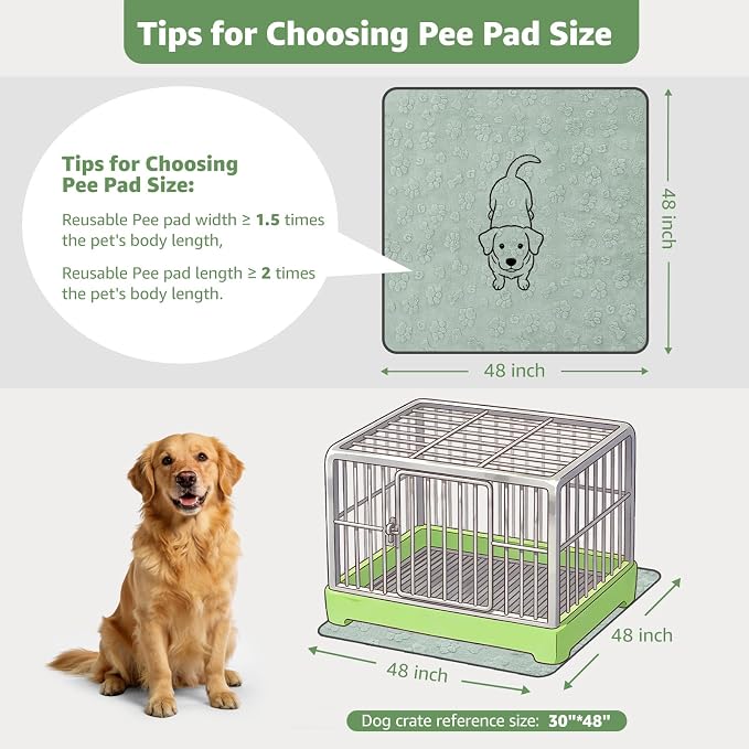 LOOBANI Whelping Pads 48"x48", 2 Pack Reusable Pee Pads for Dogs, Playpen | Super Absorbent, Waterproof, Leakproof, Washable Puppy Pads For Potty Training, Floor, Crates, Couch, Bed,Incontinence