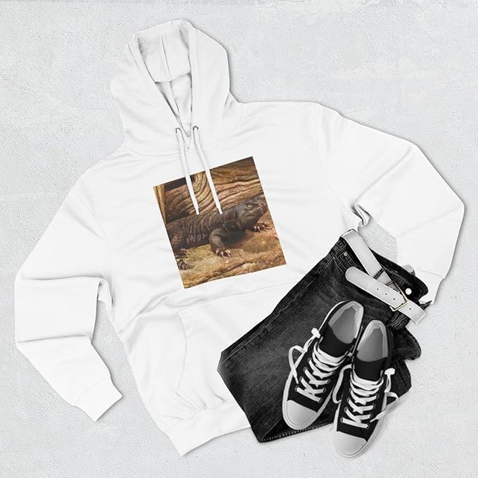 3dRose Mali Uromastyx lizard, Native to Northern Africa - NA02 DNO0815 - David Northcott Three-Panel Fleece Hoodie White/M