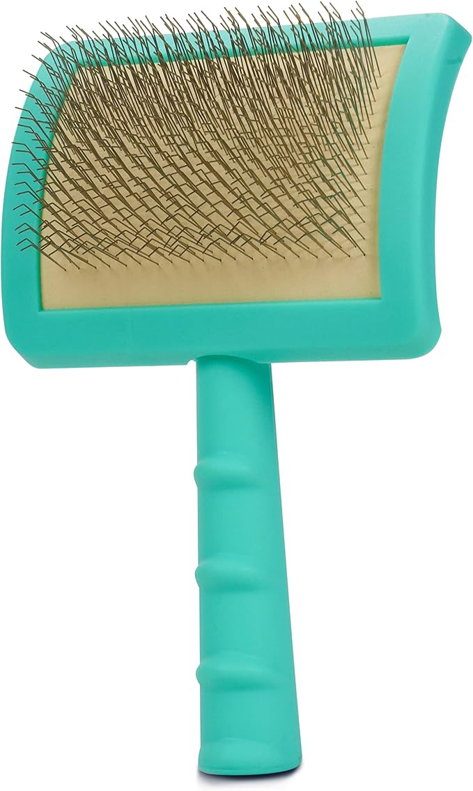 Jelly Pet Grooming Bundle - Large Teal Slicker Brush, Hard Pins & Chris Christensen Ice on Ice Detangler Spray, Ready to Use, 16 oz