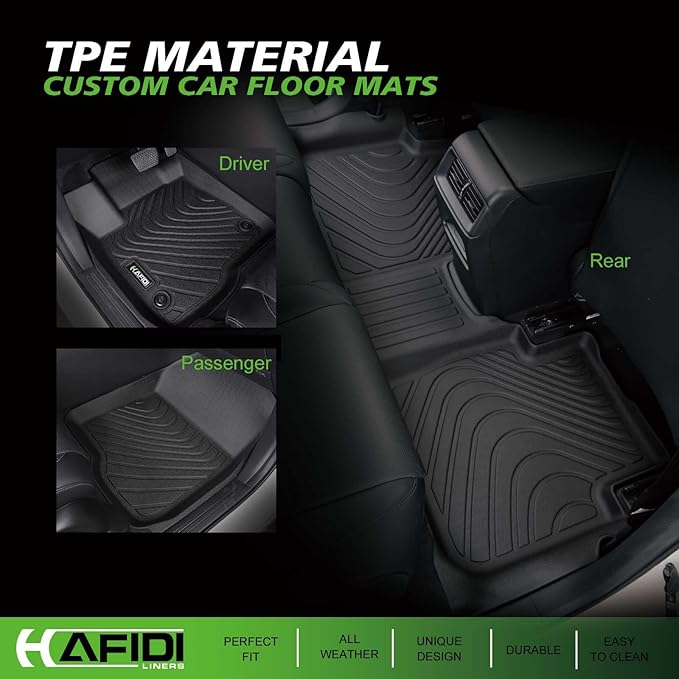 HAFIDI® Floor Mats & Cargo Liner Set Fit for 2023 2024 2025 2026 Honda CRV Hybrid & Honda CR-V All Weather Protection TPE Anti-Slip Automotive Full Set Floor Liners Custom Accessories -Black