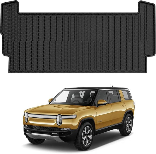 Mixsuper Cargo Liner for Rivian R1S 2022-2024 2025, All Weather Trunk Mat for R1S Accessories Anti-Slip Trunk Liner Rear Cargo Mat Black