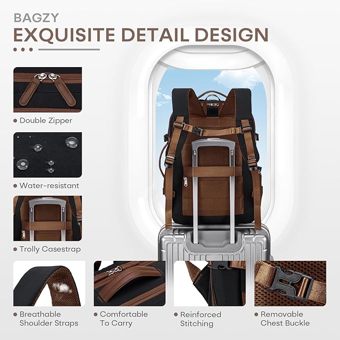 43x33x15cm Personal Item Bag Expandable 30L Travel Backpack 17x13x6 Inches Underseat Bag for Airlines Lightweight Carry on Luggage Water Resistant Flight Approved for College, Weekender Beige