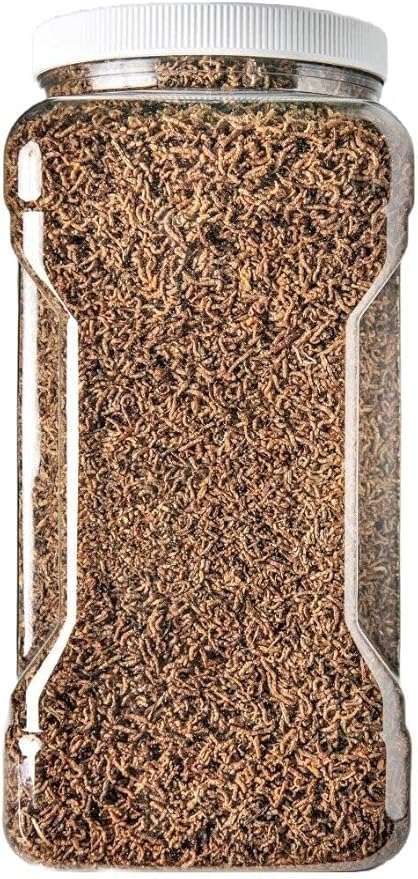 Aquatic Foods Inc. Bloodworms- Freeze Dried Grade A Floating Bloodworms for Discus, Cichlids, All Tropical Fish, Koi & Pond Fish, Carnivore Plants - 1-lb Lg Jar