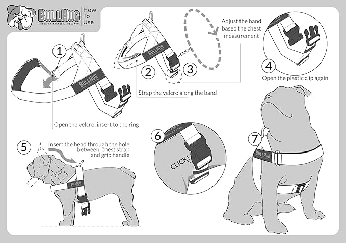Adjustable Dog Harness– No Pull, No Choke – for English Bulldogs, French Bulldogs, Pugs & Broad-Chested Breeds – Easy, Safe Walks (Donuts, Small)