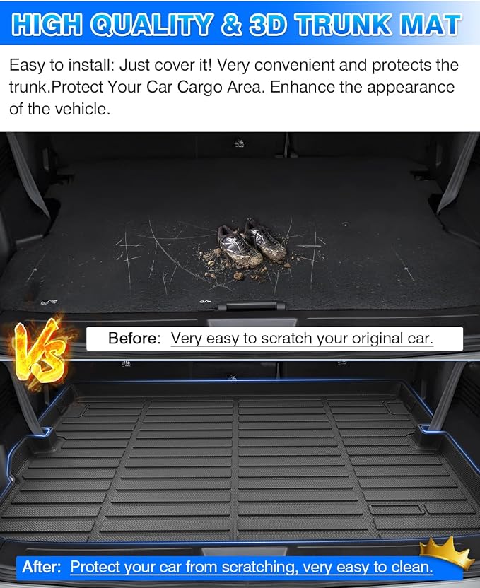 Cartist Cargo Liner for Mitsubishi Outlander PHEV 2023 2024 2025 2026, All Weather Cargo Mat for Outlander Accessories, Heavy Duty Car Mats, Car Accessories