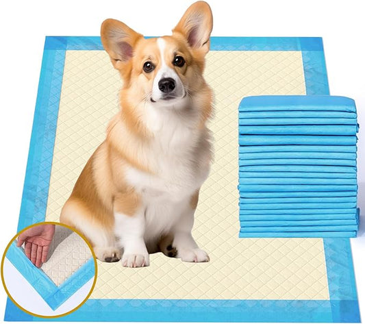 Gardner Pet Ultra Absorbent Thicker Dog Pee Pads Rugular 21.7"x21.7" Leak-Proof Odor-Control Small Blue Puppy Training Pads Full Edge-Wrapping Pad for Dogs Dogs, Puppies, Doggie, Cats, Rabbits - 50 Ct