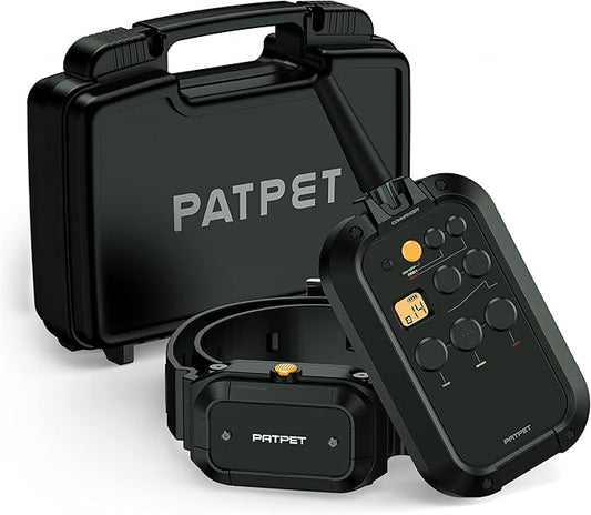 PATPET Dog Training Collar with Remote(3/4 Mile) - E Collar for Dogs Training, Rechargeable Electric Collar for Medium Large Dogs IPX7 Waterproof (15-140 lbs)