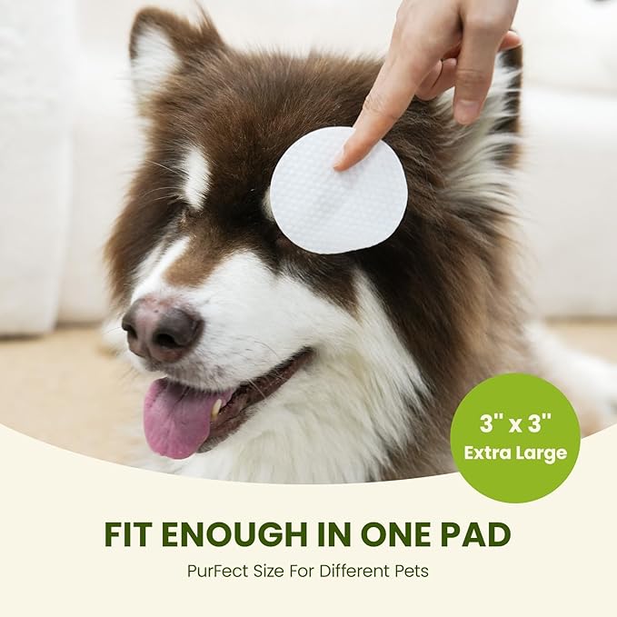 PawSono Eye Wipes for Dogs & Cats, Hypoallergenic Dog Eye Wipes Cleaner, Natural Cleaning Grooming Pet Wipes Gently Remove Tear Stain, Eye Debris, Discharge, Mucus, Non-Irritating, Unscent, 100 pcs