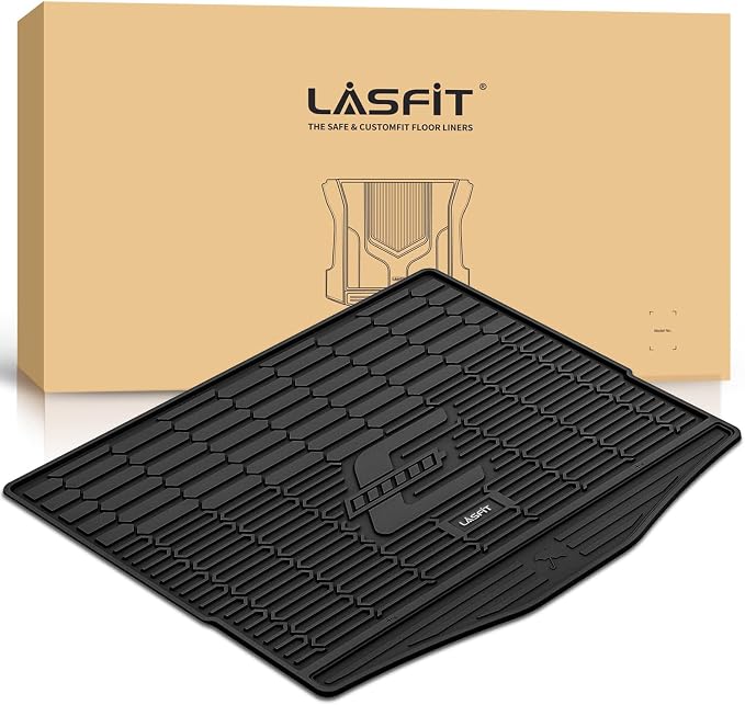 LASFIT Trunk Mat for Ford Mustang Mach-E 2021-2025 2026 (Trunk Base Upper Position) TPE All Weather Custom Fit Cargo Liner