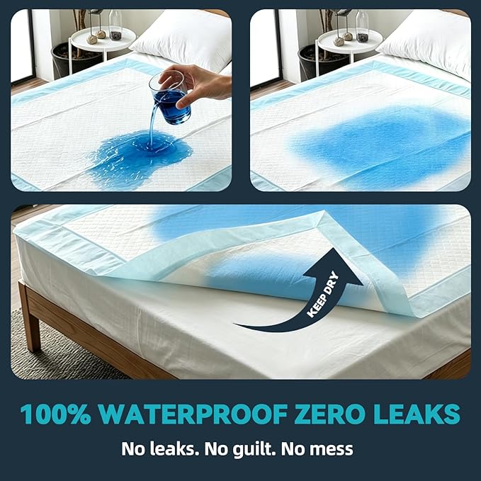 AAY Extra Large 40"x36" Disposable Underpads for Incontinence, 100 Count | Super Absorbent, Leak-Proof, Bed Pads for Adults, Elderly, Kids, Pee Pads, Chucks Pads, Furniture & Surface Protection Pad