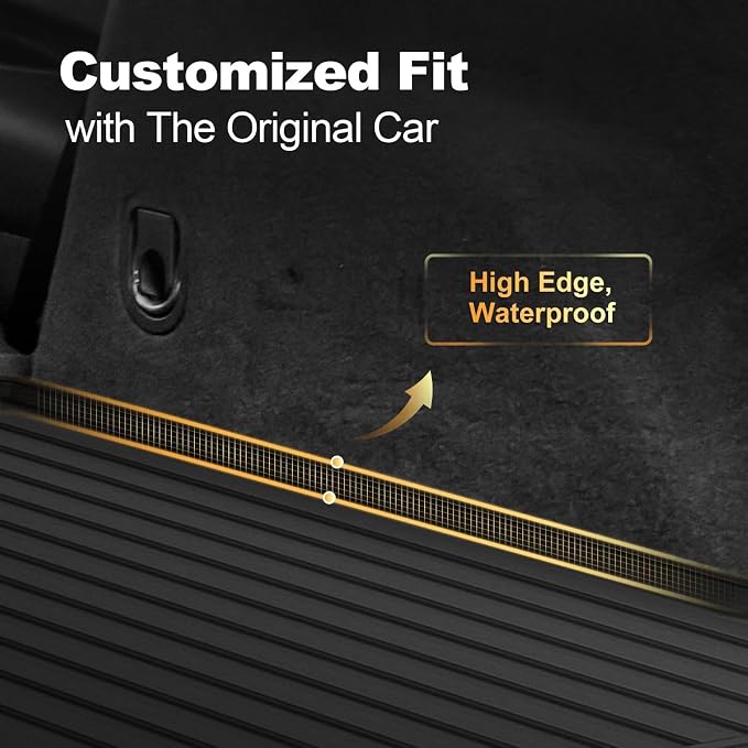 2025 XT4 Cargo Liner | Custom Fit Trunk Mat for 2019-2025 Cadillac XT4, All Weather Rear Cargo Mat 3D Waterproof Durable Odorless Trunk Liners for 2025 XT4 Cargo mat, Black