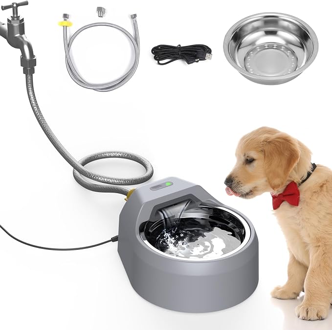 Dog Fountain Auto Filling Dog Water Dispenser | Auto Replenish Water Dog Bowl, USB Supply & 24Hrs Fresh Water for Large Medium Dogs, Small Puppies