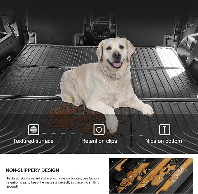 KIWI MASTER Folding Cargo Mat for 2016-2026 Honda Pilot, OEM Replacement 08U45-TG7-100, Custom Fit All Weather Car Rear Cargo Liner, Heavy Duty TPE Tray Trunk Mat, Black