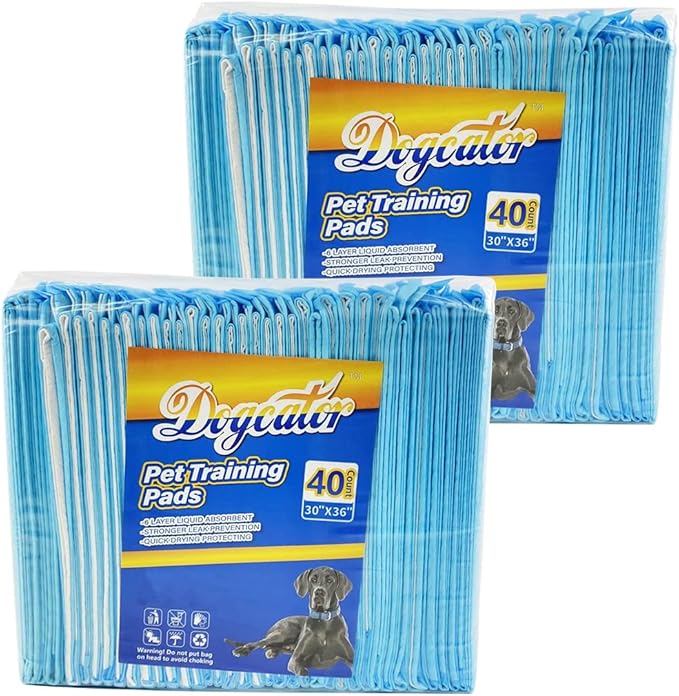 Dogcator Dog Pee Pads Extra Large 80 Count, Thicken Dog Training Pads 30"x36", Puppy Pee Sheets XL for Indoor, Outdoor Use, Heavy Absorbent Disposable Underpads, Blue