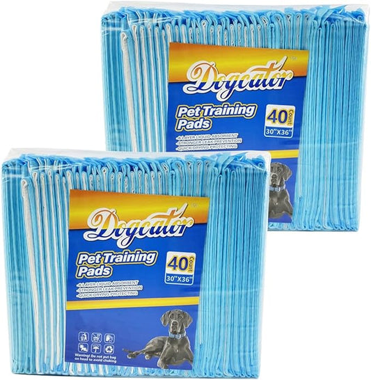 Dogcator Dog Pee Pads Extra Large 80 Count, Thicken Dog Training Pads 30"x36", Puppy Pee Sheets XL for Indoor, Outdoor Use, Heavy Absorbent Disposable Underpads, Blue