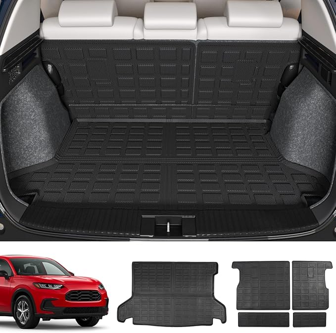 xipoqix Cargo Mat Backrest Mat Compatible with 2016-2022 Honda HRV TPE Cargo Liner Back Seat Protector Replacement for 2016-2022 Honda HR-V Accessories (Trunk Mat+Backrest Mats)