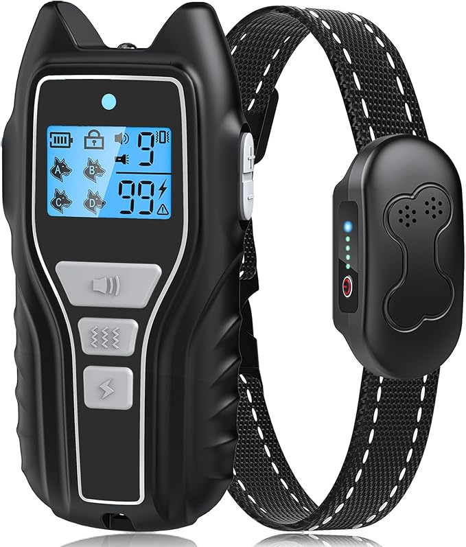 Dog Training Collar with Remote, Waterproof IPX7 E Collar for Dogs, Beep and Vibration Modes, Safe and Humane Training, 2000FT Range, Rechargeable, Fits Small Medium Large Dogs 15–120 lbs (Gry)