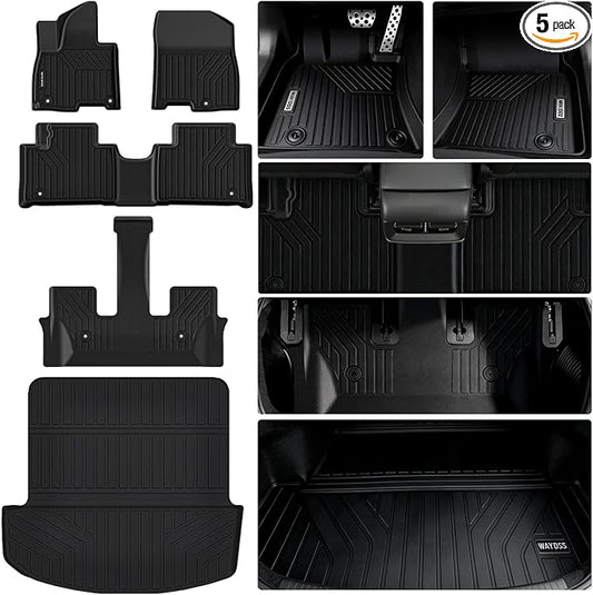 Floor Mats for 2026 Hyundai Palisade Hybrid Accessories, fit SEL、SEL Premium、Limited、Calligraphy, Cargo Mat Custom TPE All Weather Protection Full Coverage Trunk Liner & Floor Liner for Palisade