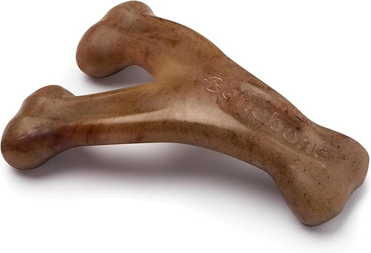 Jouet à mâcher résistant pour chiens Benebone Wishbone pour mâcheurs agressifs, vrai bacon, fabriqué aux États-Unis, très petite taille