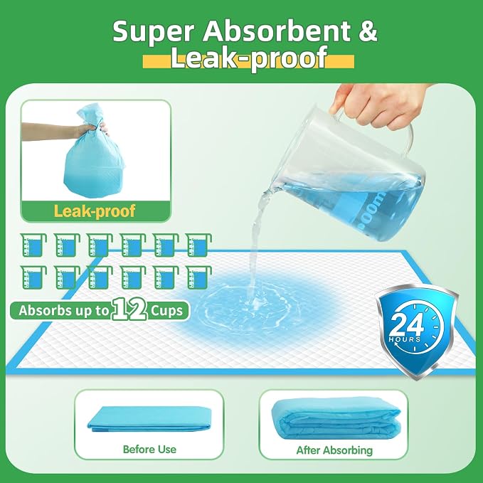 DEEP DEAR Dog Pee Pads Extra Large 30"x36", 40-Count Puppy Pads XXL, Leak-Proof X-Large Pee Pads for Dogs, Super Absorbent Dog Potty Training Pads XL, Disposable Pet Urine Bed Pads for Doggie, Cats