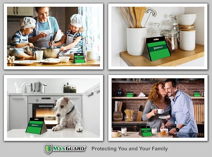 MaxGuard Pantry Moth Traps (4 Traps Trial Pack) Extra Strength Pheromones | Non-Toxic Sticky Glue Trap for Food and Cupboard Moths in Your Kitchen | Trap and Kill Seed Grain Flour Meal Moths |