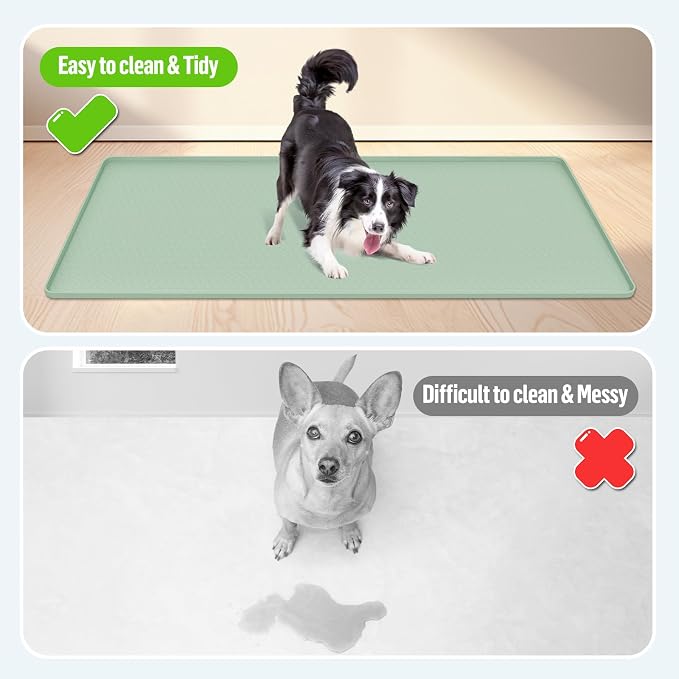 Pee Pad Holder for Dogs 51''x25.6'' Silicone Puppy Pee Pad Tray, Green | Extra Large Dog Potty Tray Leak-Proof, High Edge, No Spill Training Pads for Floor Protection, No Pee Pads