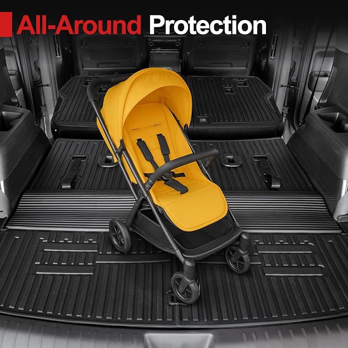 Cargo Mat for Hyundai Santa FE 2024-2026 (Fit Hybrid and Gas), All Weather TPE Cargo Mat with Backrest Mat Rear Cargo Liner Protection for Hyundai Santa Fe