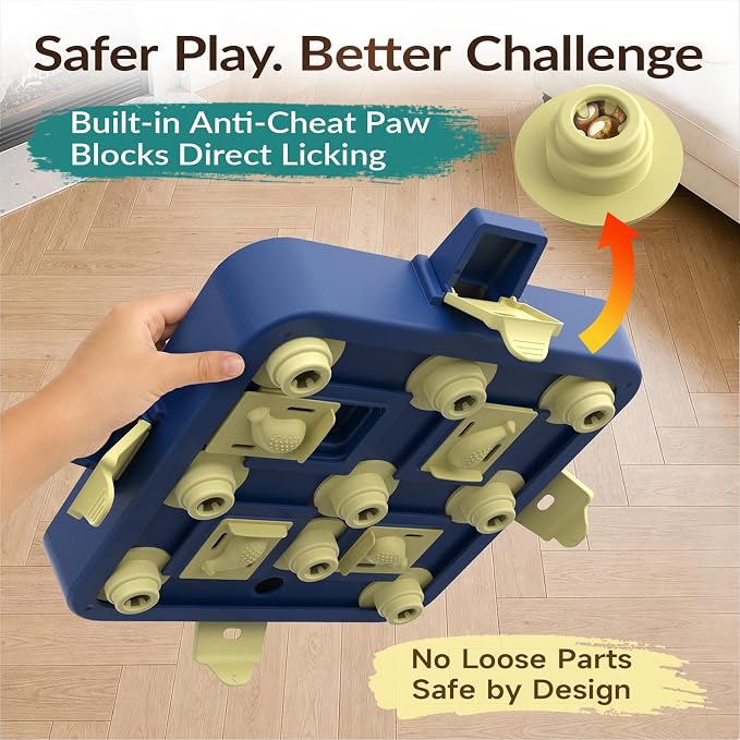 KADTC Dog Chess Puzzle Toy, 3-Levels, Mental Stimulation for Smart Dogs | Large size. Beginner-to-Advanced challenge beats boredom, burns energy, builds focus, slows eating, rewards sharper thinking.