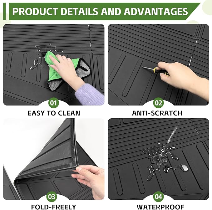 Cargo Liners for 2026 Hyundai Palisade 7&8 Seats(Only Fit Gas Models) Trunk Mat with Seat Back Cover Accessories, All Weather Rear Cargo Mat Backrest Protector