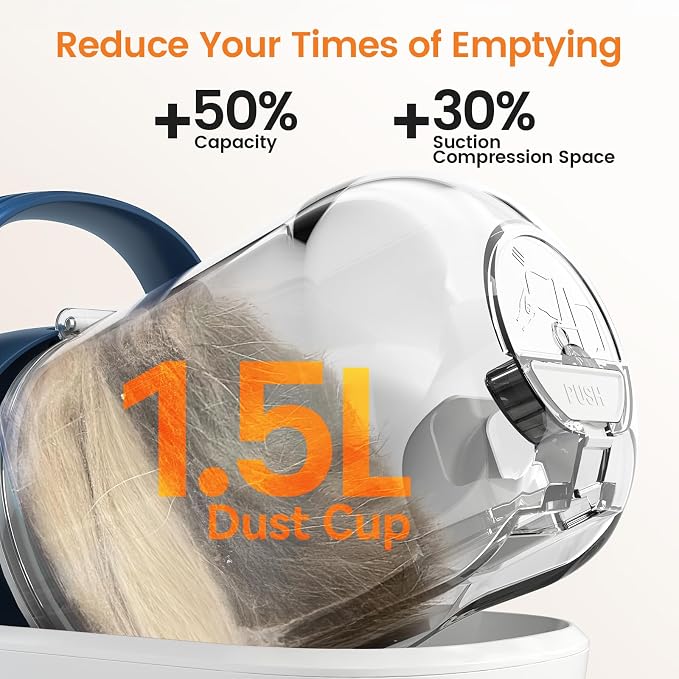 oneisall Dog Grooming Vacuum, Pet Grooming Vacuum with Clipper Nail Grinder, 1.5L Dust Cup Dog deshedding Brush with 7 Tools for Shedding Pet Hair, Home Cleaning(Blue) | 11kPa Strong Suction, 59dB Low Noise,Clipper & Nail Grinder Included, 7-in-1 Groom...