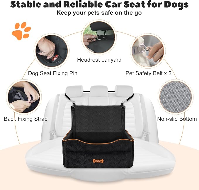 Medium Dog Car Seat Under 50Lbs or 2 Small Dogs Under 25Lbs