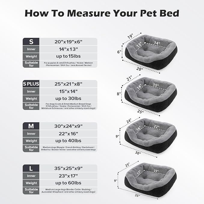 Large Dog Beds Large Sized, Washable Orthopedic Warming Soft Sleeping Durable with Anti-Slip Bottom