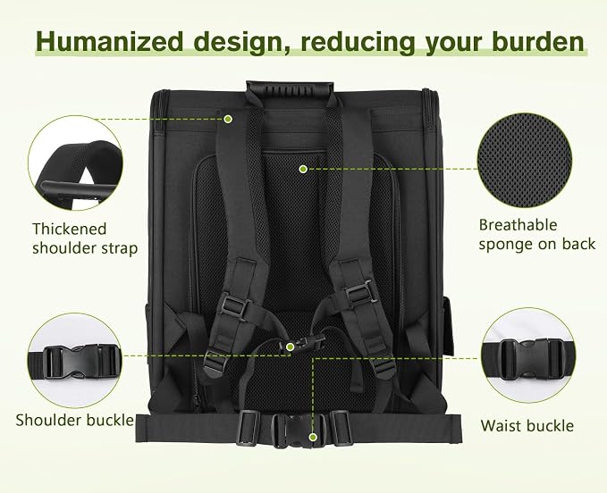 pecute Cat Backpack Breathable, Cat Carrier Backpack Expandable | Durable Oxford Cloth, Lockable Zipper,Use for Pet Under 11 lbs to Travel