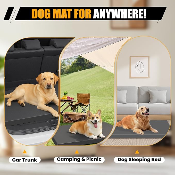Car Dog Bed for Trunk,Non-Slip SUV Cargo Liner for Dogs | Travel Pet Mat Cushion with Supportive Foam, Removable Cover for Easy Cleaning, Suitable for SUV&Truck
