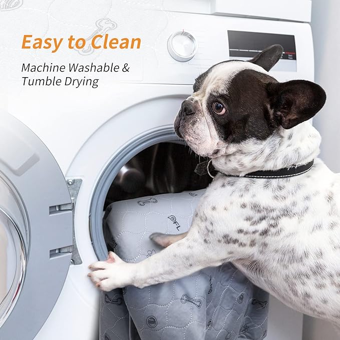 Washable Puppy Pads 2 Pack , 41x41 Reusable Pee Pads for Dogs | Absorbent Whelping Pads with Bone Print, Waterproof Dog Rug Non-Slip Protector for Housbreaking,Potty Training, Bed Couch