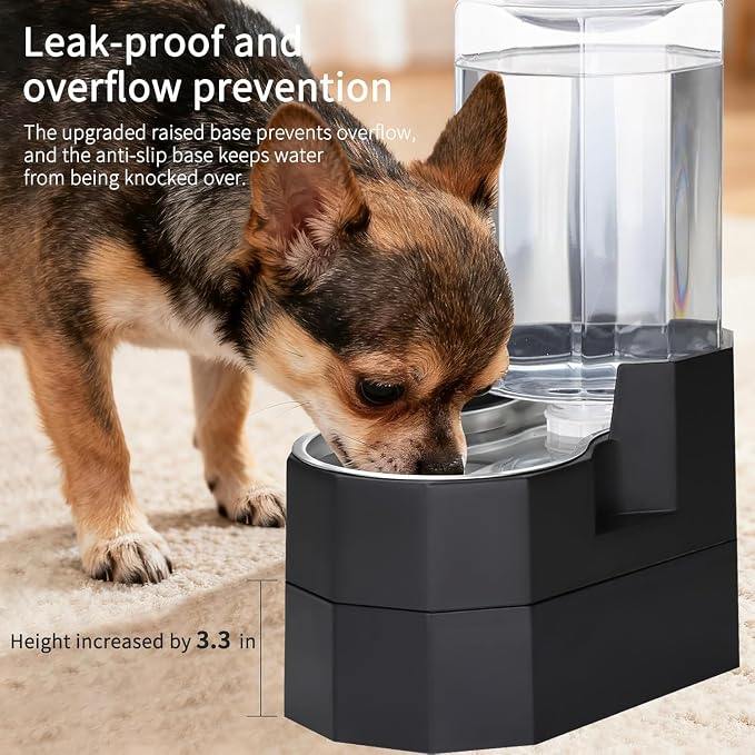 Sfozstra 7L Raised Dog Water Dispenser: Comfortable Drinking | Gravity Water Dispenser/Better Drinking Posture/Medium Dogs/304 Stainless Steel Bowl/Spill Resistant Base/Dishwasher Safe