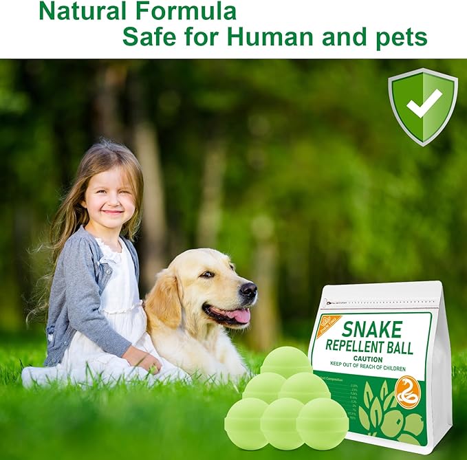 24 Pack Snake Repellent for Yard Powerful, Snake Away Repellent for Outdoors, Moth Balls for Snakes, Pet Safe Snake be Gone for Lawn Garden