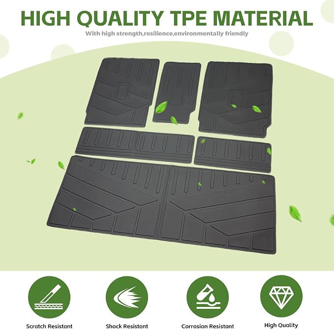 Cargo Liners for 2025 2026 7 Seats Ford Expedition/Lincoln Navigator Standard Trunk Mat with Seat Back Cover Accessories, All Weather Rear Cargo Mat Backrest Protector (Not for Max & L Models)