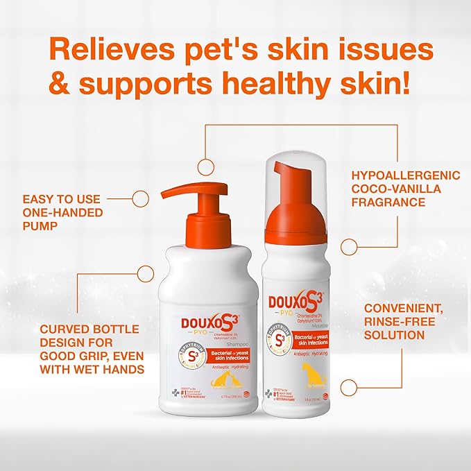 DOUXO S3 PYO Combo Set - Shampoo (6.7 oz) & Mousse (5.1 oz)