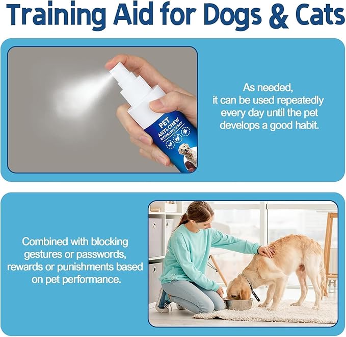 No Chew Spray for Dogs 120ML Bitter Apple, Effective Anti Chew Spray for Dogs, Protects Furniture, Belongings & Prevents Wound Irritation, Indoor & Outdoor Use, No Alcohol & Trace