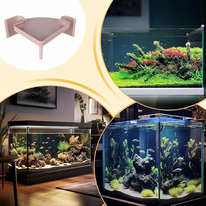 Aquarium Corner Cave with Viewing Window – 2-Hole Fish Hideout for Plecos, Cory Catfish, Shrimp, Kuhli Loach, Betta – Safe Plastic Undergravel Shelter for Bottom Dwellers (5"x5"x2")