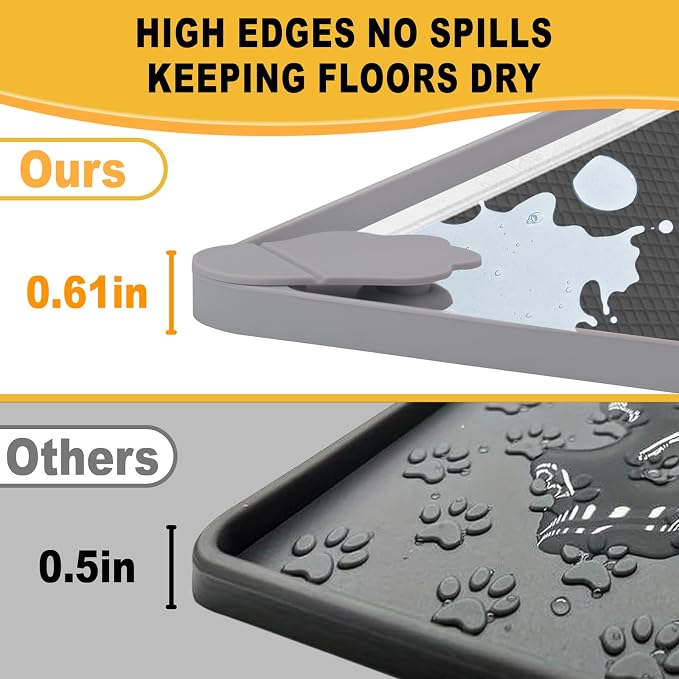 Pee Pads Tray Silicone Dog Bedpan Tray, High Edge Puppy Pad Holder Tray for Easy to Clean and Spill Free Dog Bedpan Training Pad Tray with Fixing Buckle (24 INCH x 24 INCH， with Clip)