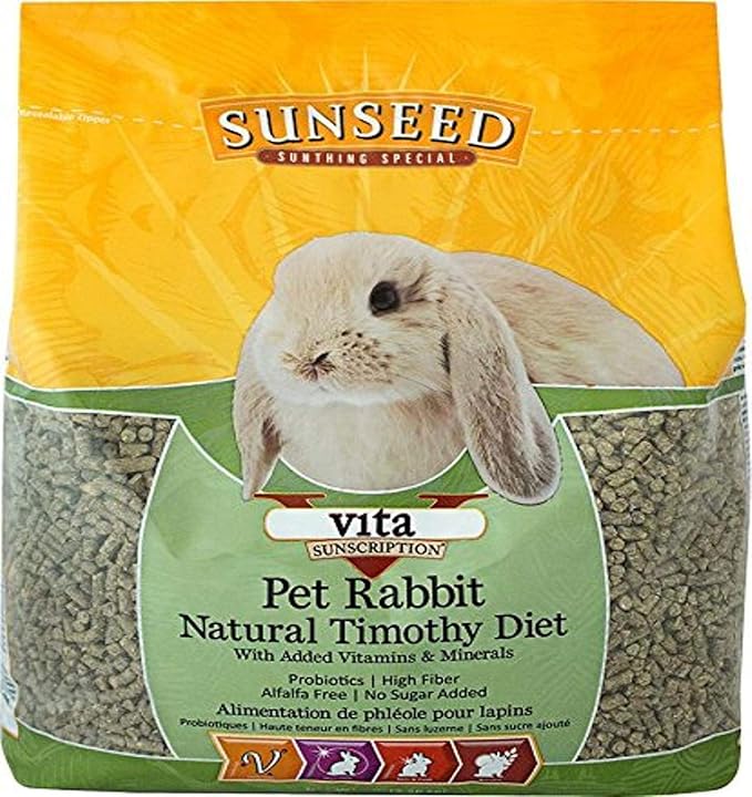 Sunseed Company 36143 1 Piece Vita Sunscription Timothy Pet Rabbit Food Treat, 5 Lb