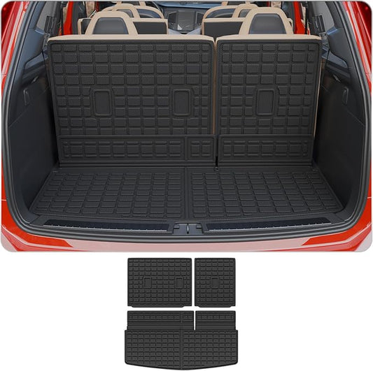 Cargo Mat Compatible with 2018-2024 Ford Expedition Lincoln Navigator (Not for Max or L Models) Cargo Liner Trunk Liner 2023 Expedition 7&8 Seats Accessories (Trunk Mat+Backrest Mats)