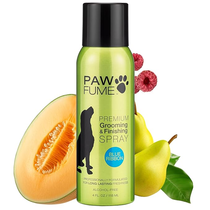 PAWFUME Dog Cologne Spray for Grooming, Blue Ribbon, 1-Pack | Probiotic alcohol-free grooming & finishing mist conditions, freshens between baths and supports Dog Spray Deodorizer Perfume