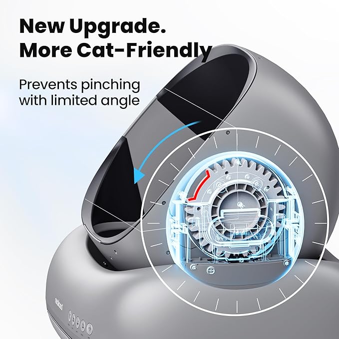 Neakasa M1 Plus Open-Top Self-Cleaning Cat Litter Box, 360° Safety Sensors, Advanced Odor & Leak Control, Automatic for Large & Multi-Cat Homes, Litter Mat & 2 Rolls Refill Bags Included