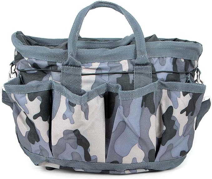Jeffers Poplar Head Grooming Bag – Horse Grooming Organizer Tote with Pockets for Brushes, Tools, Clippers, Shampoo, Detangler – Stable Barn Kit Carrier for Horses, Pets, Livestock, Urban Camo